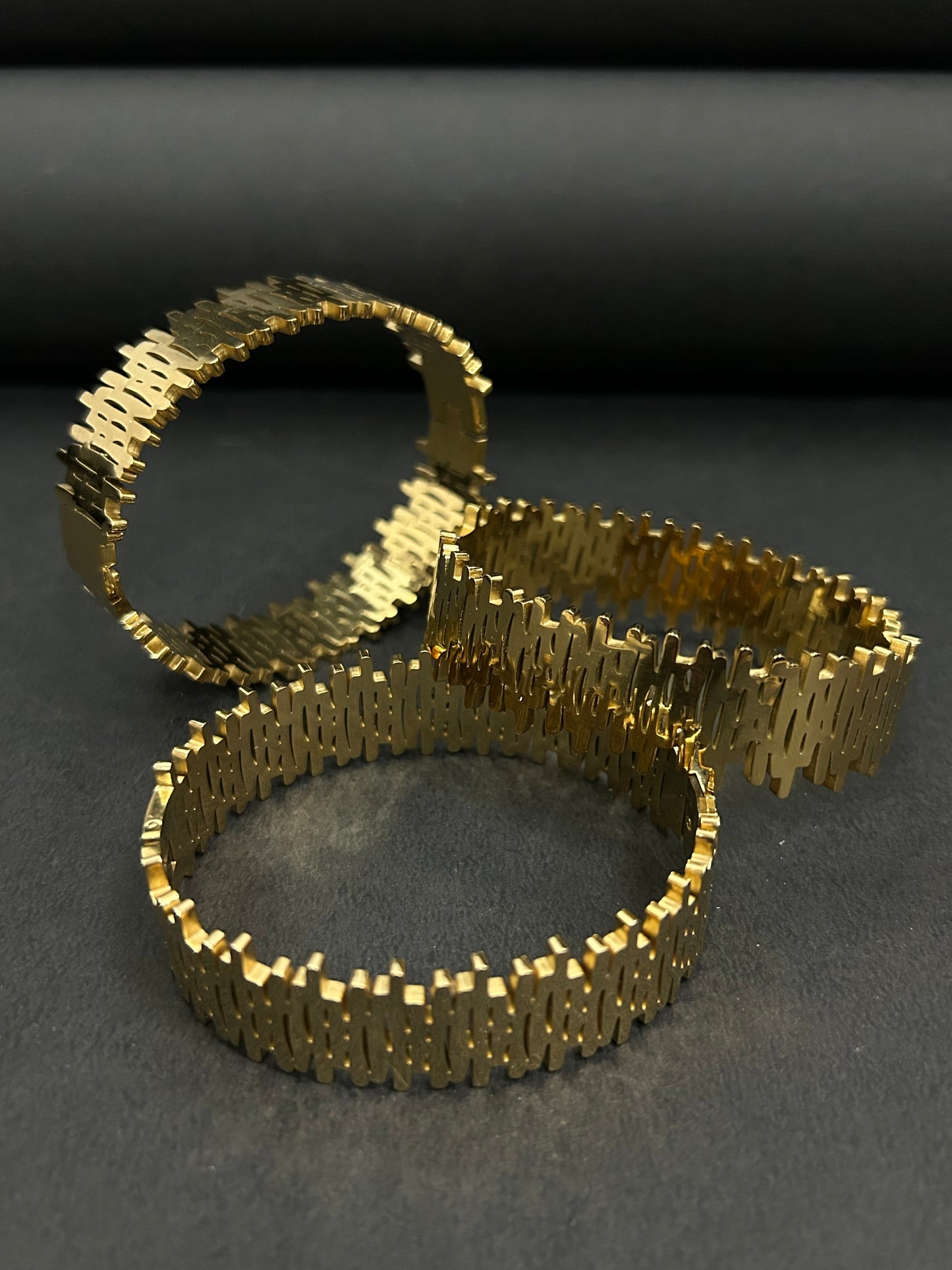 Modern Geometric Gold Stainless Steel Bangle for Women