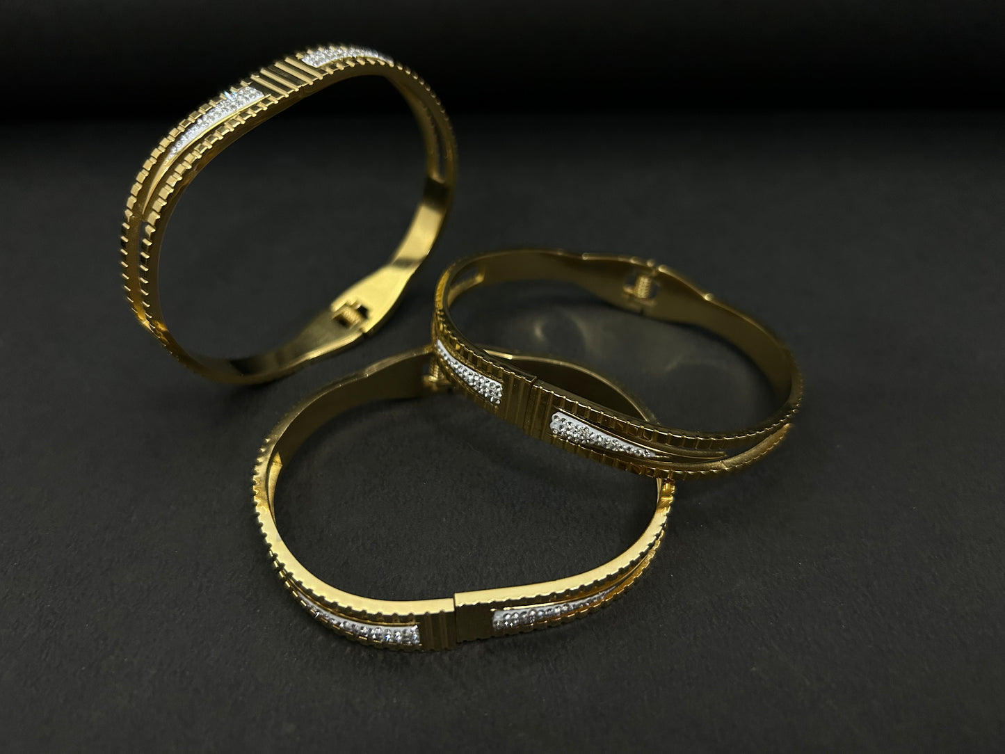 Elegant Crystal Studded Gold Bracelet for Women