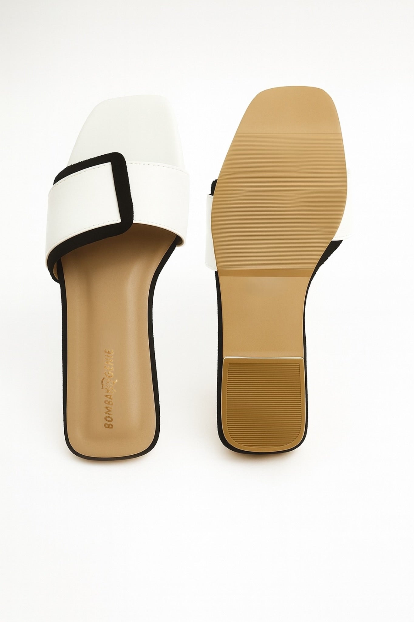 Black & White Block Heel Sandals