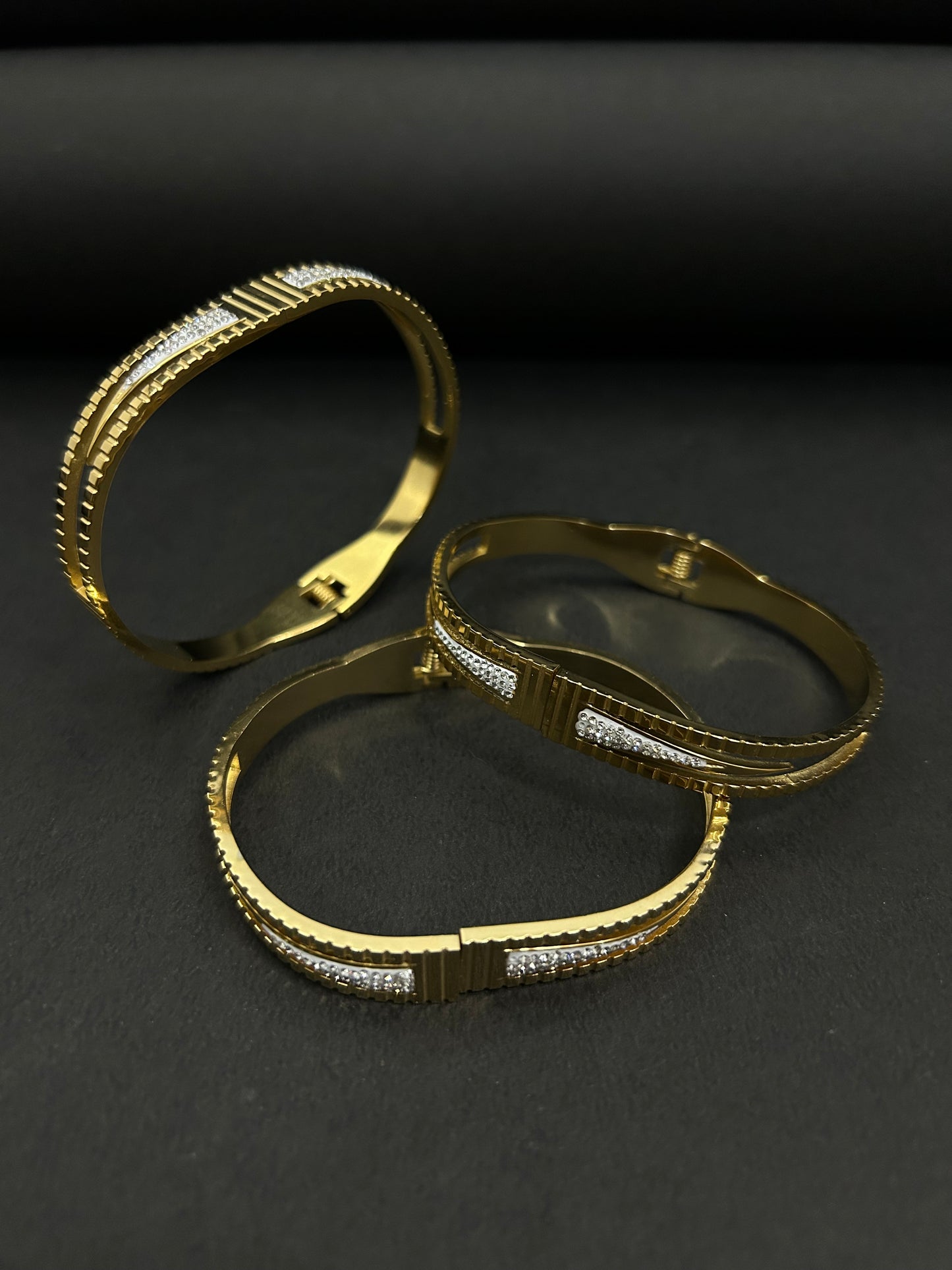 Elegant Crystal Studded Gold Bracelet for Women