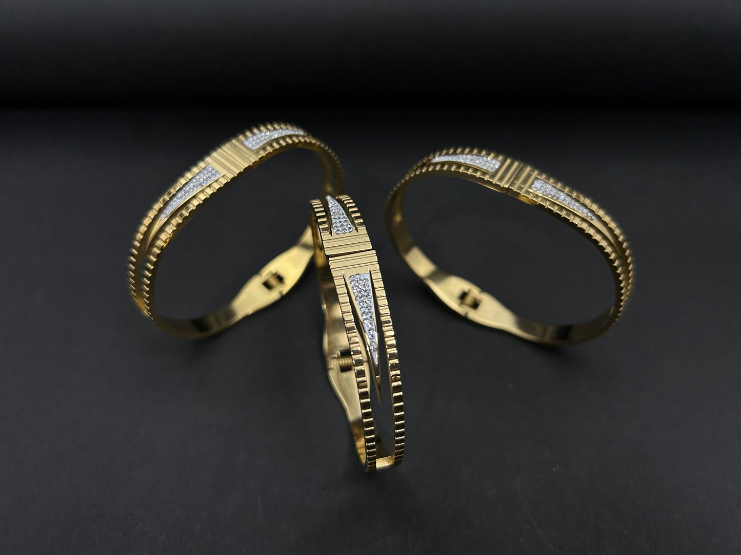 Elegant Crystal Studded Gold Bracelet for Women