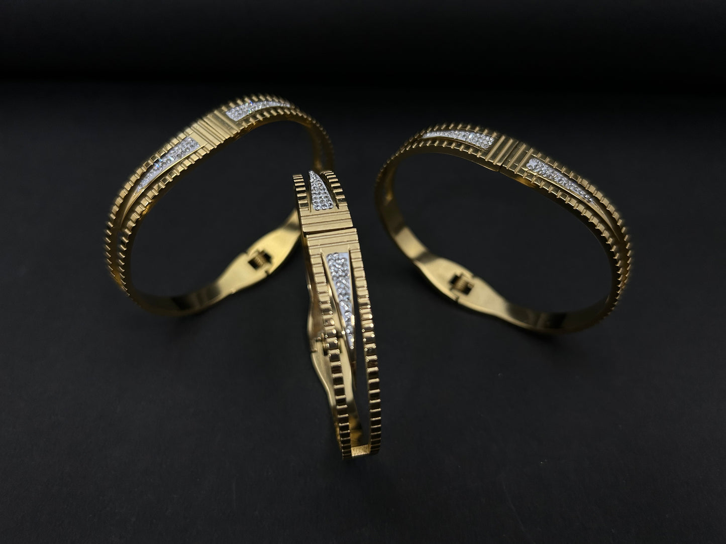 Elegant Crystal Studded Gold Bracelet for Women