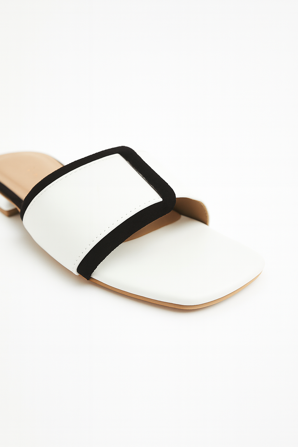 Black & White Block Heel Sandals