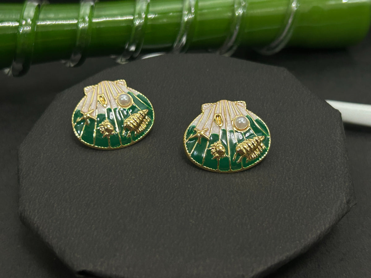 Sea Life Green Studs