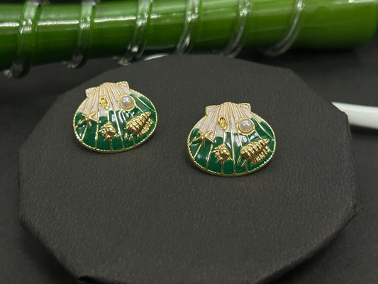 Sea Life Green Studs