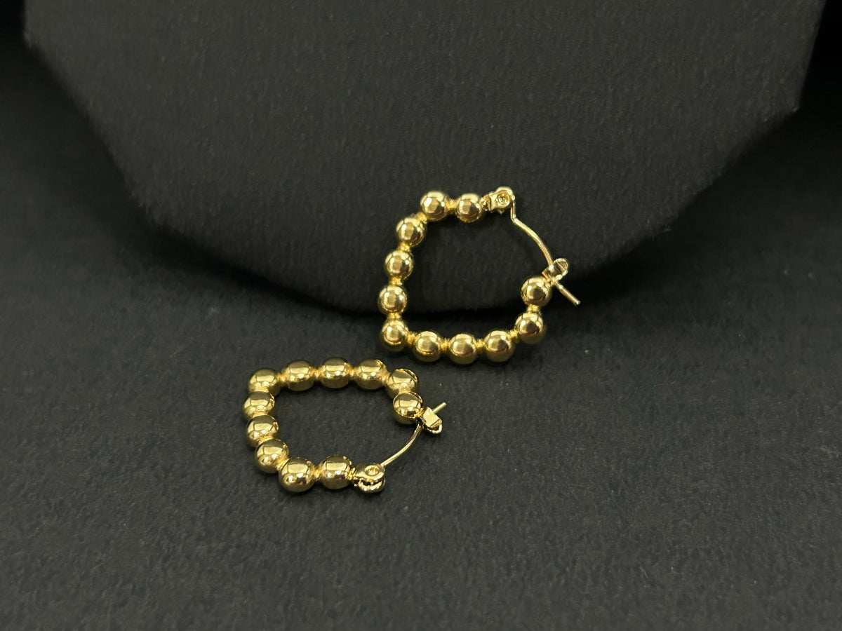 Boondi Leaf Gold Hoops