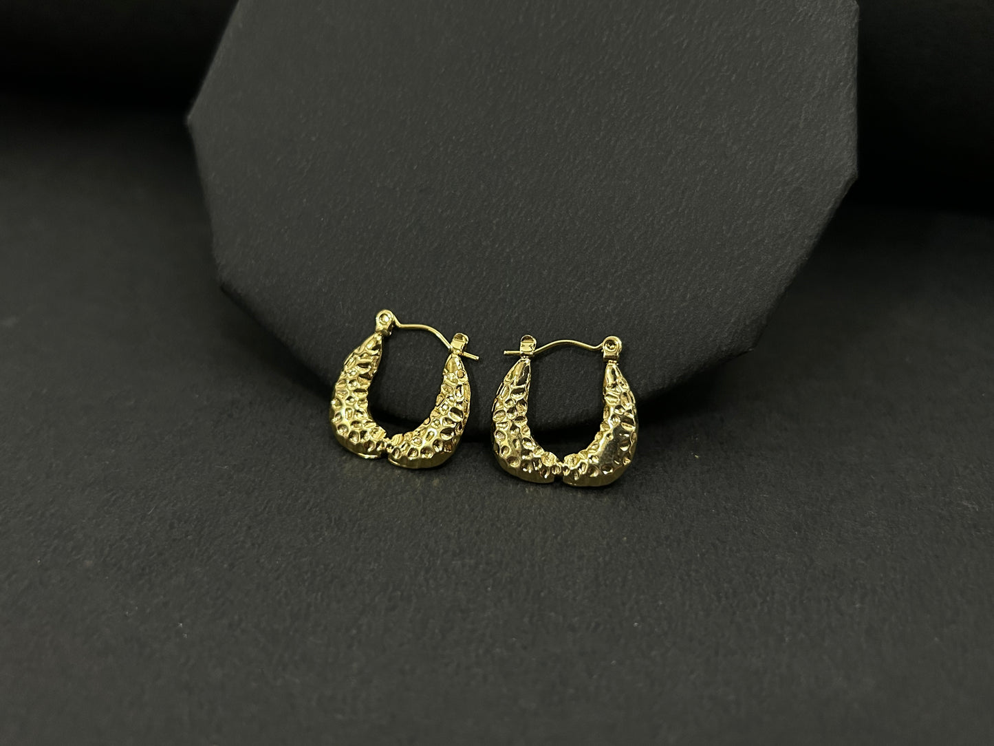 Golden Textured Hoops