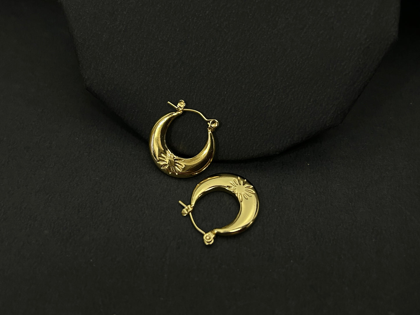 Golden Lil Flower Hoops