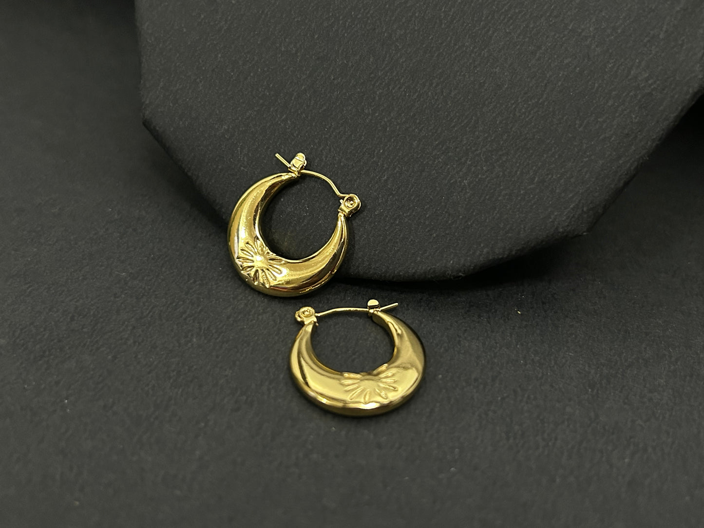 Golden Lil Flower Hoops